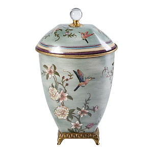 Ваза с крышкой и цветочным узором Genuine Chinese Classics