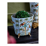 Кашпо из голубого фарфора с бронзовыми элементами Blue Garden варинант исполнения - 4 | Loft Concept в Грозном