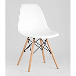 Пластиковый стул на ножках из массива бука Eames White  варинант исполнения - 1 | Loft Concept в Грозном
