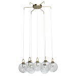 Люстра с 7-ю плафонами из прозрачного стекла в форме шара Orb Cascade  варинант исполнения - 4 | Loft Concept в Грозном