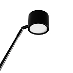 Торшер с изогнутой черной металлической стойкой и цилиндрическим плафоном Davide Groppi варинант исполнения - 10 | Loft Concept в Грозном