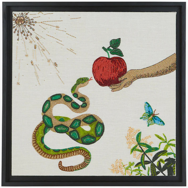Панно Змея и яблоко вышивка бисер MUSE SNAKE & APPLE BEADED ART Красный Зеленый Панно Змея и яблоко вышивка бисер MUSE SNAKE & APPLE BEADED ART Красный Зеленый в Грозном | Loft Concept