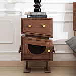 Тумбочка прикроватная с ящиком и дверцей Робот Robot Desk варинант исполнения - 1 | Loft Concept в Грозном