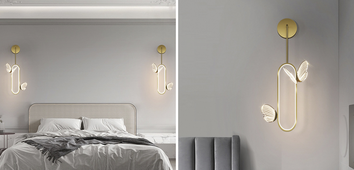 Настенный светильник с декоративными светящимися бабочками  Butterfly Double  F - Loft-Concept в Грозном