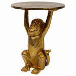 Столик с подстольем в виде обезьянки Bombay Gold варинант исполнения - 1 | Loft Concept в Грозном