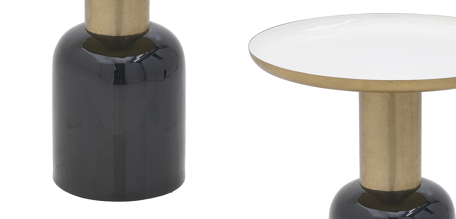 Круглый металлический приставной стол Calem Side Table White Круглый металлический приставной стол Calem Side Table White - Loft-Concept в Грозном