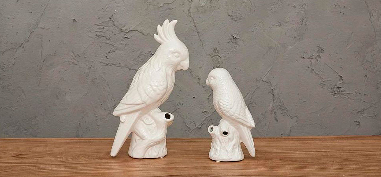 Фигурка керамика белый попугай Small Parrot Фигурка керамика белый попугай Small Parrot - Loft-Concept в Грозном