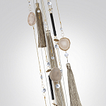 Люстра подвесная с 8-ю шарообразными плафонами из белого стекла с подвесками из камня и кисточками Agatelle варинант исполнения - 7 | Loft Concept в Грозном