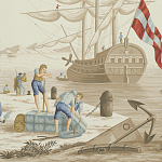 Обои ручная роспись Views of Italy Azure on Sepia варинант исполнения - 1 | Loft Concept в Грозном