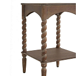 Приставной столик деревянный с резными ножками и нижней полкой Vintage Side Table Brown Wood варинант исполнения - 1 | Loft Concept в Грозном