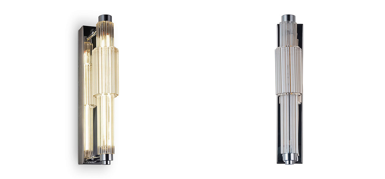 Бра с вертикальным узким плафоном Fuse Crystal Beige Бра с вертикальным узким плафоном Fuse Crystal Beige - Loft-Concept в Грозном