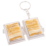 Зеркало брелок складное двухстороннее из натурального камня Оникс Silver Stone Mirrors варинант исполнения - 2 | Loft Concept в Грозном