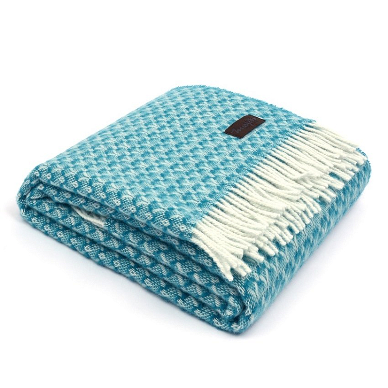 Плед BRIAS TRIANGLE 1510 Marzotto Голубой в Грозном | Loft Concept 