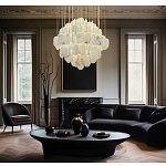 Люстра с овальными подвесками из натурального камня Spatial Composition варинант исполнения - 7 | Loft Concept в Грозном