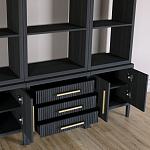 Модульный стеллаж Primo из трех составных элементов Черный дуб варинант исполнения - 5 | Loft Concept в Грозном