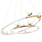 Кольцевая люстра с декором в виде бабочек Glass Butterflies Two Rings Chandelier варинант исполнения - 1 | Loft Concept в Грозном