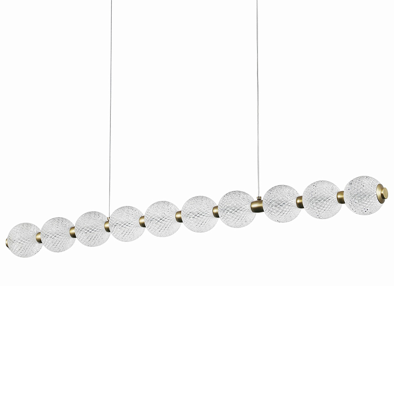 Подвесной линейный светодиодный светильник Crystal Globule Linear Hanging Lamp Прозрачный Бронза Подвесной линейный светодиодный светильник Crystal Globule Linear Hanging Lamp Прозрачный Бронза в Грозном | Loft Concept