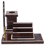 Настольный письменный набор из природного камня обсидиана с декором в виде орла Golden Eagle варинант исполнения - 5 | Loft Concept в Грозном