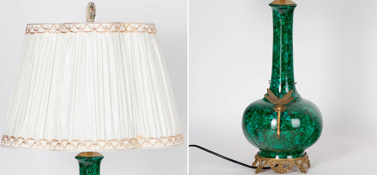 Настольная лампа малахит с бронзовыми элементами Flask  - Loft-Concept в Грозном