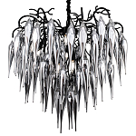 Люстра со стеклянными подвесками дымчатого цвета Ambre Glass Chandelier 80 варинант исполнения - 1 | Loft Concept в Грозном