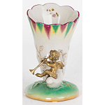 Ваза из фарфора с бронзовой фигуркой ангела Eden Garden porcelain and bronze варинант исполнения - 1 | Loft Concept в Грозном