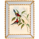 Постер с изображением птиц и цветов в зеркальной раме Blooming Birds Poster варинант исполнения - 3 | Loft Concept в Грозном
