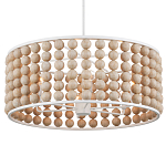 Люстра в форме цилиндра с вставками из деревянных бусин Wooden Beads варинант исполнения - 2 | Loft Concept в Грозном