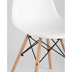 Пластиковый стул на ножках из массива бука Eames White  варинант исполнения - 2 | Loft Concept в Грозном