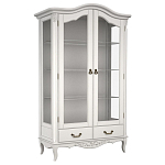 Витрина белая двухдверная с 4-мя полками и 2-мя ящиками в стиле прованс White Provence варинант исполнения - 1 | Loft Concept в Грозном