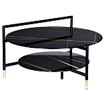 Стол журнальный круглый черный с полкой Inherence варинант исполнения - 1 | Loft Concept в Грозном