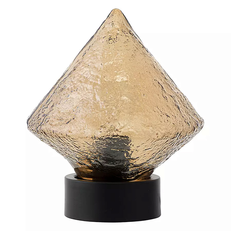 Настольный светильник с янтарным рельефным плафоном Lamp with Frozen Glass Effect Янтарный Черный Настольный светильник с янтарным рельефным плафоном Lamp with Frozen Glass Effect Янтарный Черный в Грозном | Loft Concept