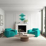 Подвесной вязаный бирюзовый светильник «Звезда Востока 02» варинант исполнения - 1 | Loft Concept в Грозном