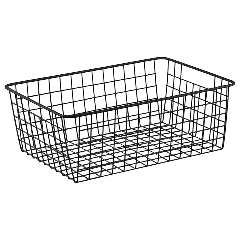 Корзина для хранения железная Iron Basket M Белый Черный Корзина для хранения железная Iron Basket M Белый Черный в Грозном | Loft Concept