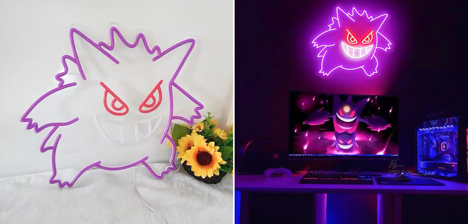 Неоновая настенная лампа Gengar Pokemon Neon Wall Lamp Неоновая настенная лампа Gengar Pokemon Neon Wall Lamp - Loft-Concept в Грозном