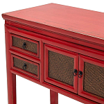 Деревянная консоль в китайском стиле с ящиками и дверцами красная Chinese Console Table варинант исполнения - 4 | Loft Concept в Грозном
