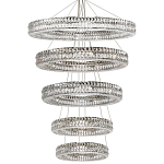 Многоярусная Люстра Elizabeth Хром Вертикальная композиция из пяти хрустальных светильников варинант исполнения - 1 | Loft Concept в Грозном