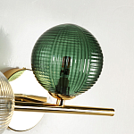 Бра с рифлёными шарообразными плафонами прозрачного и зелёного цвета Bolle Multi Color hanging lamp варинант исполнения - 4 | Loft Concept в Грозном