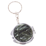 Зеркало брелок карманное двухстороннее из натурального камня Серафинит Stone Mirrors варинант исполнения - 5 | Loft Concept в Грозном