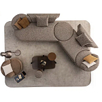 Угловой диван Calypso с поворотным механизмом и пуфом   варинант исполнения - 6 | Loft Concept в Грозном