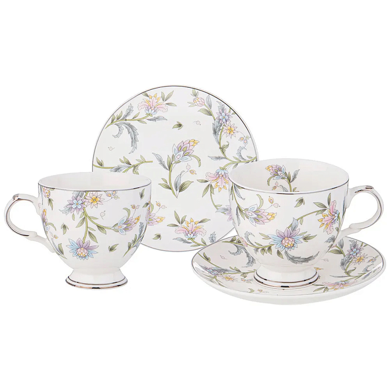Чайный сервиз из фарфора на 2 персоны 4 предмета Tea Flower Set Мульти Чайный сервиз из фарфора на 2 персоны 4 предмета Tea Flower Set Мульти в Грозном | Loft Concept