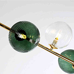 Люстра подвесная линейная с рифлеными стеклянными плафонами Bolle Multi Color варинант исполнения - 4 | Loft Concept в Грозном