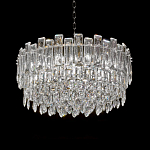 Круглая люстра с хрустальными подвесками на серебряном каркасе Gorgeous Crystal Light варинант исполнения - 5 | Loft Concept в Грозном