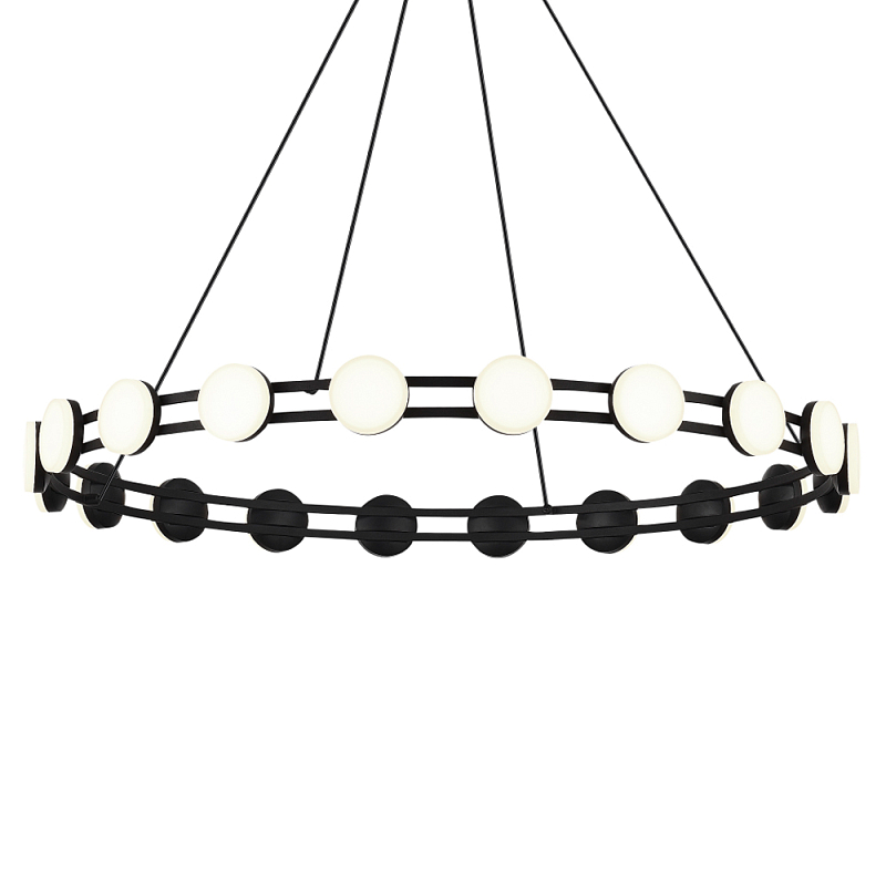 Люстра кольцевая с круглыми светодиодными источниками света Maxine Light Черный Золотой Белый в Грозном | Loft Concept 