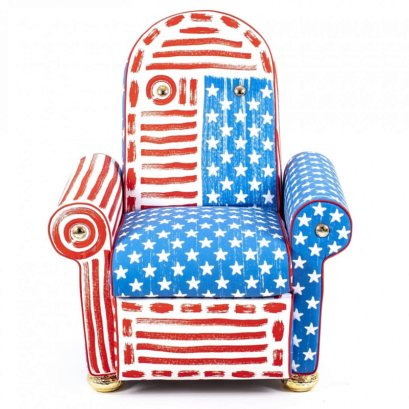 Кресло Seletti Lazy Painter USA Белый Красный Синий Кресло Seletti Lazy Painter USA Белый Красный Синий в Грозном | Loft Concept
