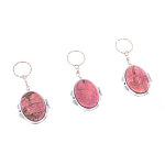 Зеркало брелок складное двухстороннее из натурального камня Родонит Stone Mirrors варинант исполнения - 4 | Loft Concept в Грозном