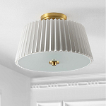 Потолочный светильник с белым плиссированным абажуром Ganglion варинант исполнения - 3 | Loft Concept в Грозном