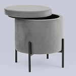 Серый пуф на черных ножках SANJAY варинант исполнения - 2 | Loft Concept в Грозном