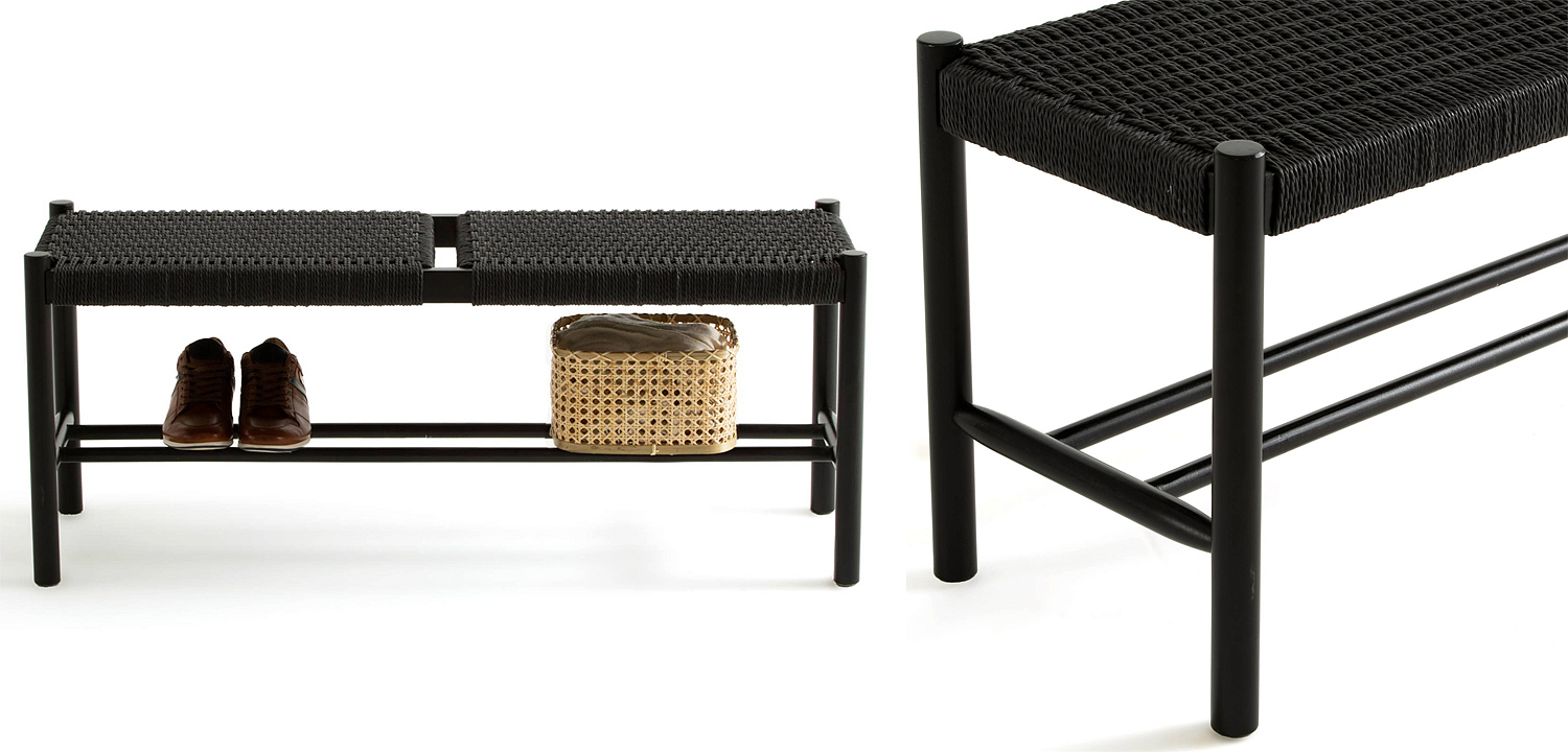 Банкетка Enzo Wicker Black Banquet Банкетка Enzo Wicker Black Banquet - Loft-Concept в Грозном