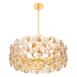 Люстра круглая золотого цвета с круглыми хрустальным элементами Solyria варинант исполнения - 5 | Loft Concept в Грозном