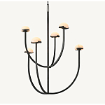 Люстрас 6-ю мраморными плафонами в форме купола Light Warm Light варинант исполнения - 7 | Loft Concept в Грозном